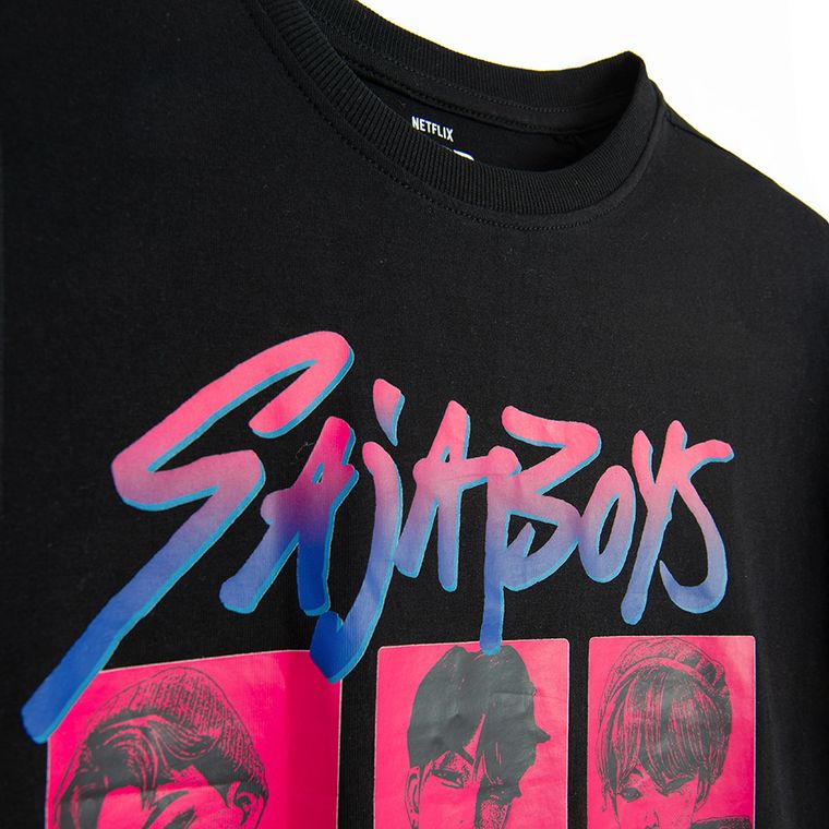 Cool Club, Luźny t-shirt dziewczęcy, czarny, K-Pop Demon Hunters