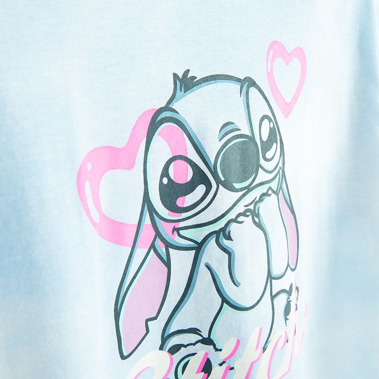 Cool Club, Luźny t-shirt dziewczęcy, niebieski, Lilo i Stitch
