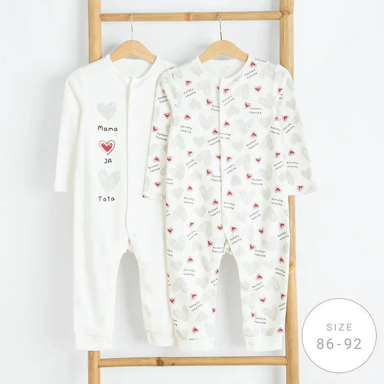 Cool Club, Pajac chłopięcy, biały, zestaw, 2 szt.