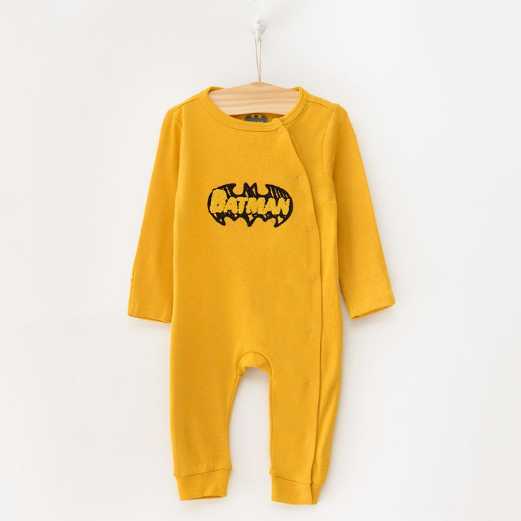 Cool Club, Pajac chłopięcy, musztardowy, szary, Batman, zestaw, 2 szt.