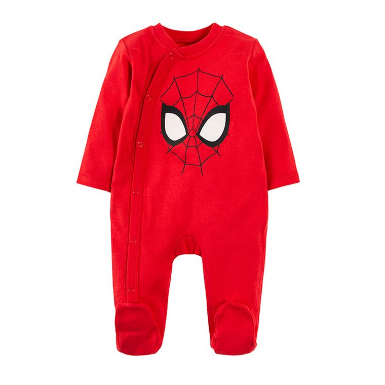 Cool Club, Pajac chłopięcy, szary, czerwony, zestaw, 3 szt., Spider-Man