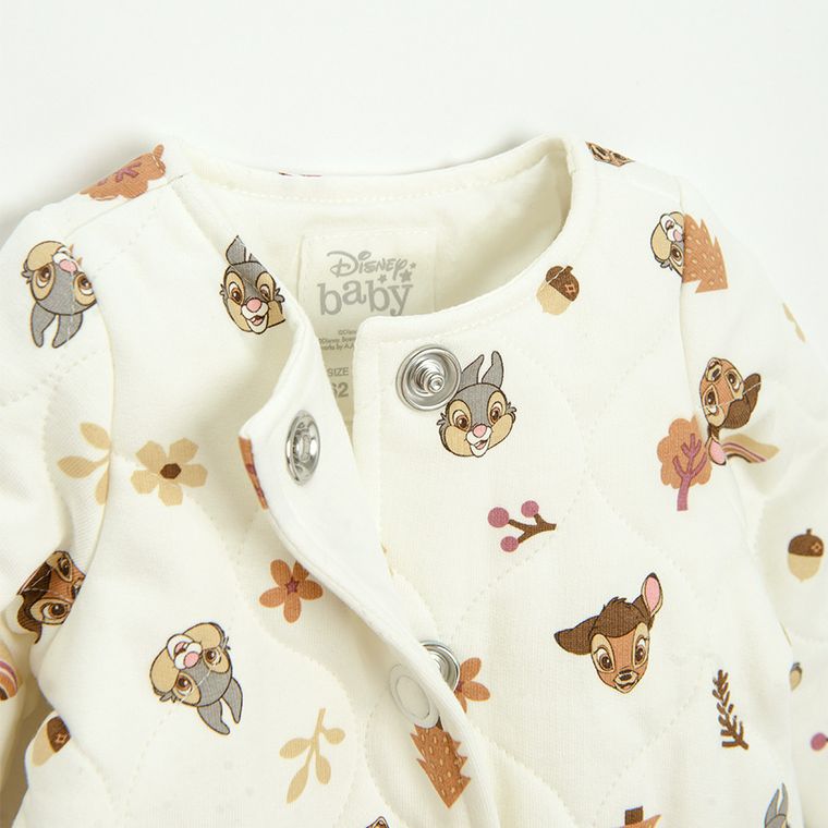 Cool Club, Pajac dziewczęcy, ocieplany, ecru, Bambi