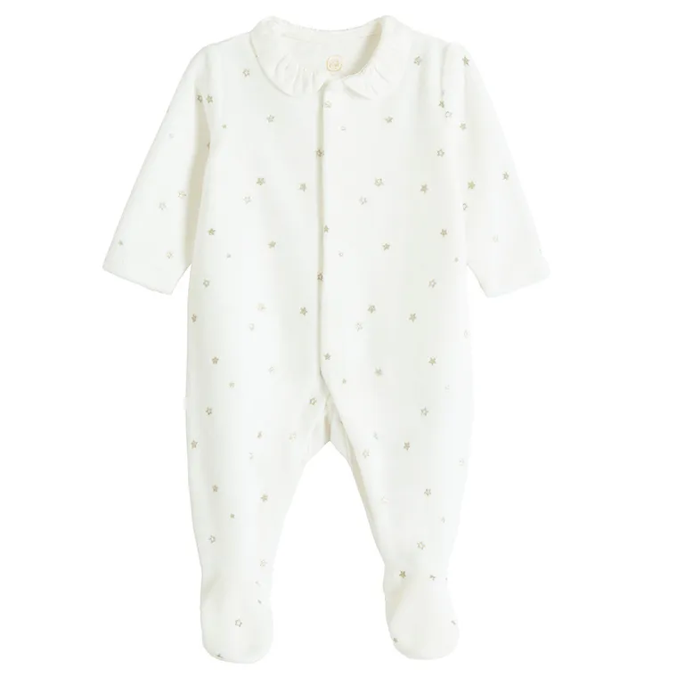 Cool Club, Pajac dziewczęcy, welurowy, biały