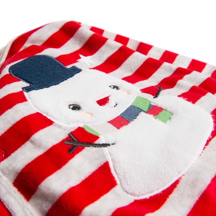 Cool Club, Pajac niemowlęcy świąteczny, paski, bałwanek