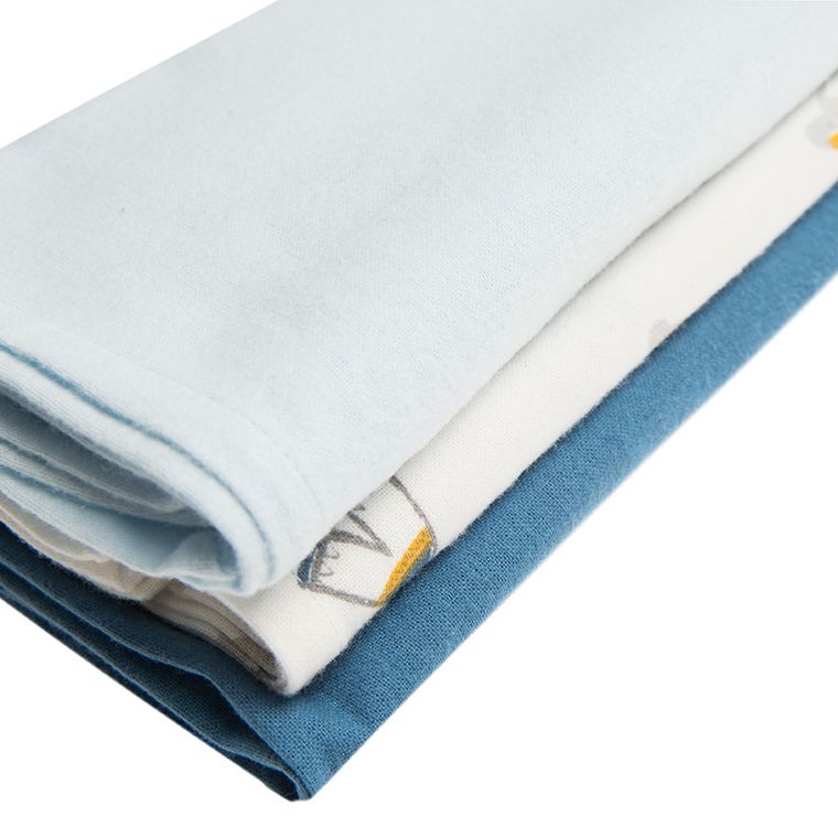 Cool Club, Pieluchy chłopięce flanelowe, Blue Indian Adventure, 70-70, zestaw, 3 szt.