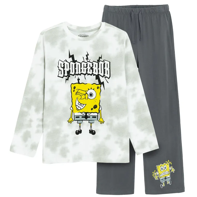 Cool Club, Piżama chłopięca, szara, SpongeBob