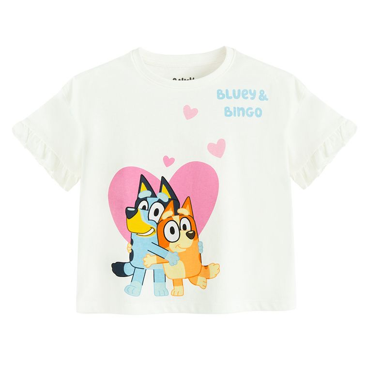 Cool Club, Piżama dziewczęca, biała, Bluey