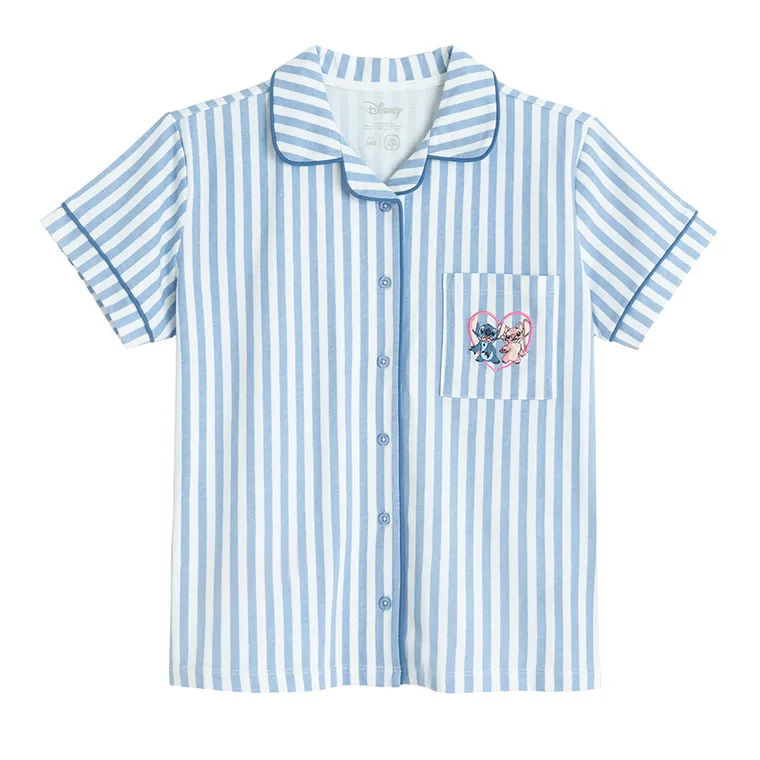 Cool Club, Piżama dziewczęca, biało-niebieska, Lilo i Stitch