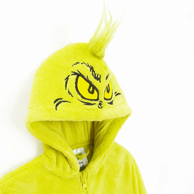 Cool Club, Piżama jednoczęściowa chłopięca z kapturem, zielona, Grinch