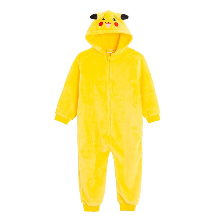 Cool Club, Piżama jednoczęściowa chłopięca z kapturem, żółta, Pokemon