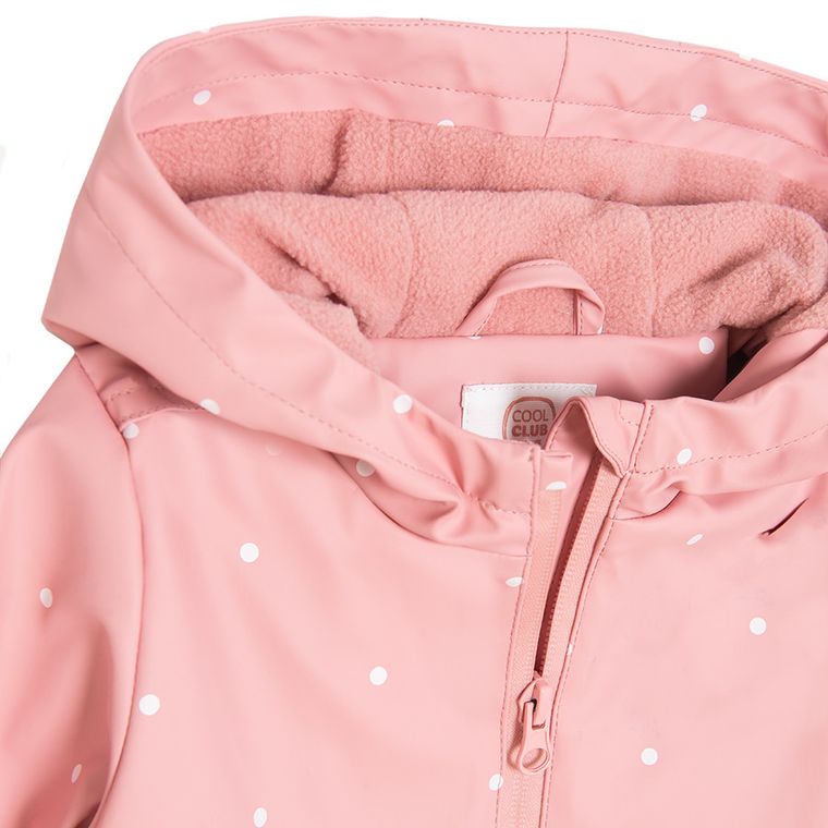 Cool Club, Płaszcz przeciwdeszczowy dziewczęcy z kapturem, różowy