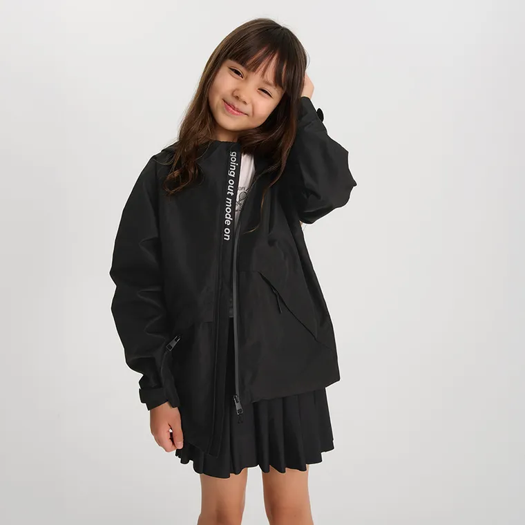 Cool Club, Przeciwdeszczowa kurtka dziewczęca z kapturem, czarna