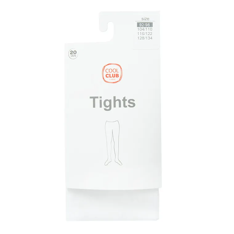 Cool Club, Rajstopy dziewczęce, białe, 20 DEN