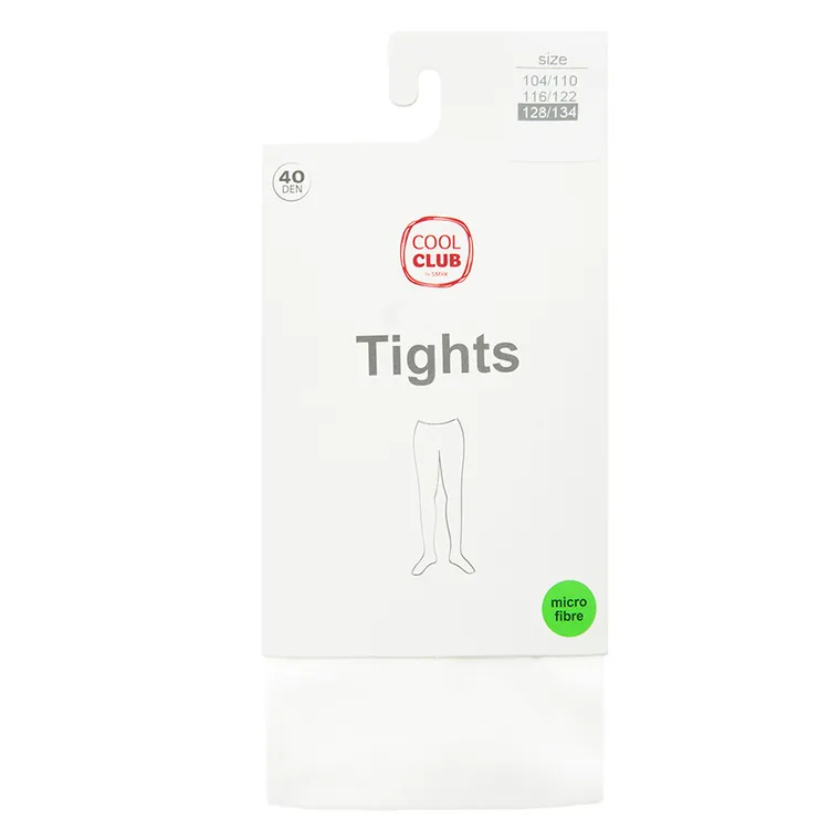 Cool Club, Rajstopy dziewczęce, białe, mikrofibra, 40 DEN