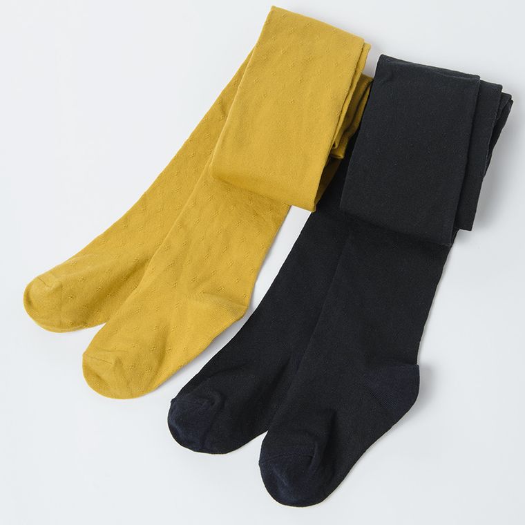 Cool Club, Rajstopy dziewczęce, czarne, musztardowe, zestaw, 2 szt.