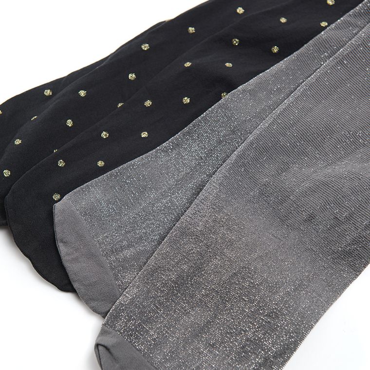 Cool Club, Rajstopy dziewczęce, czarne, szare, mikrofibra, zestaw, 2 szt.