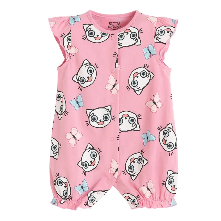 Cool Club, Rampers dziewczęcy, różowy, Kicia Kocia, zestaw, 2 szt.