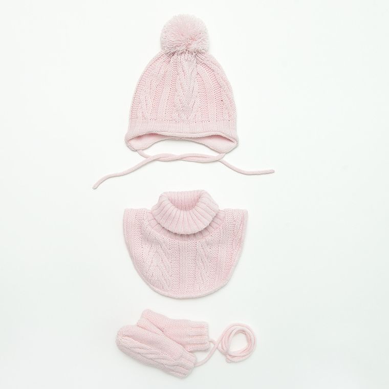 Cool Club, Rękawiczki dziewczęce na sznurku, różowe