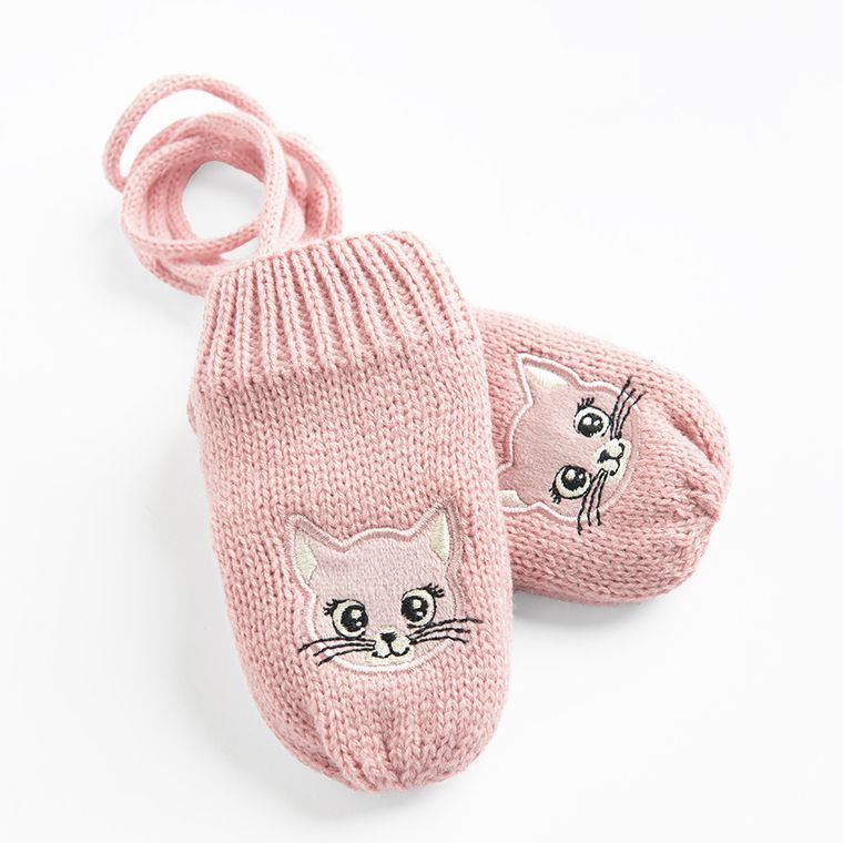 Cool Club, Rękawiczki dziewczęce na sznurku, różowe