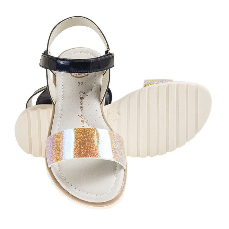 Cool Club, Sandały dziewczęce, złoto-granatowe