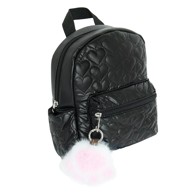 Cool Club, Serduszka, plecak z breloczkiem, czarny