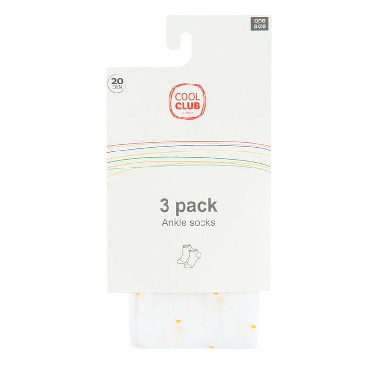 Cool Club, Skarpetki dziewczęce, białe, mikrofibra, zestaw, 3 szt.