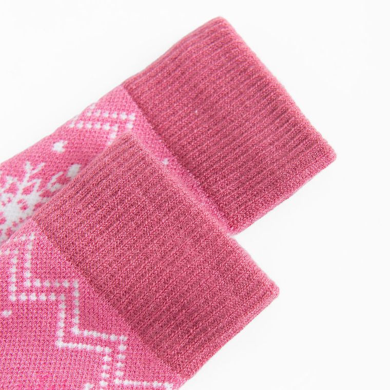 Cool Club, Skarpetki narciarskie dziewczęce z wełną, różowe
