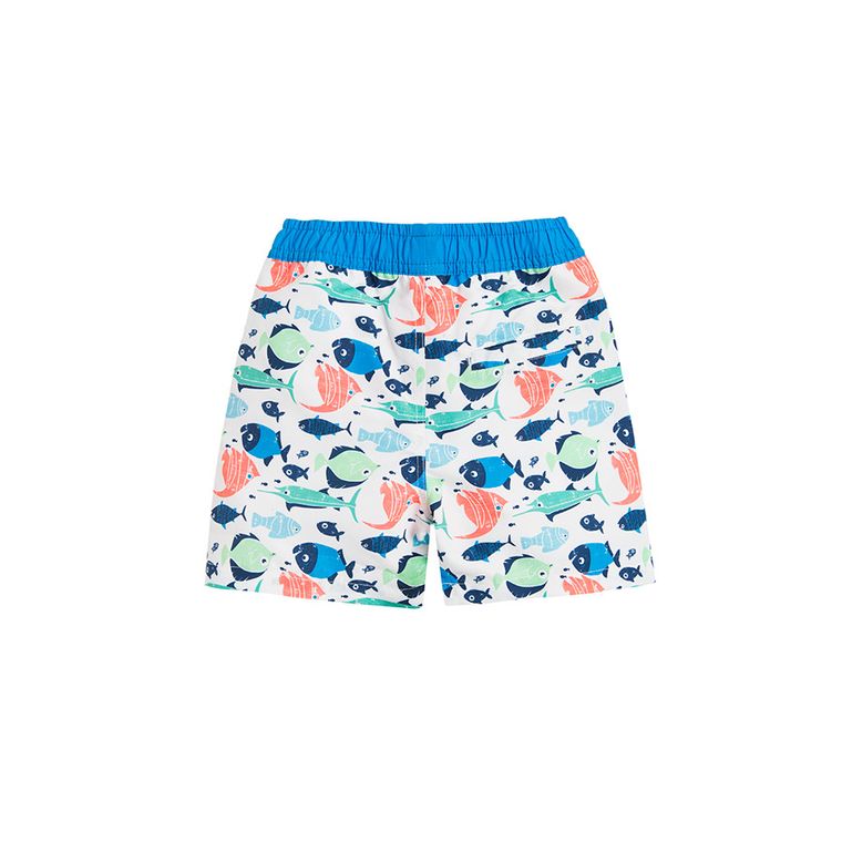Cool Club, Spodenki kąpielowe chłopięce, ryby, białe