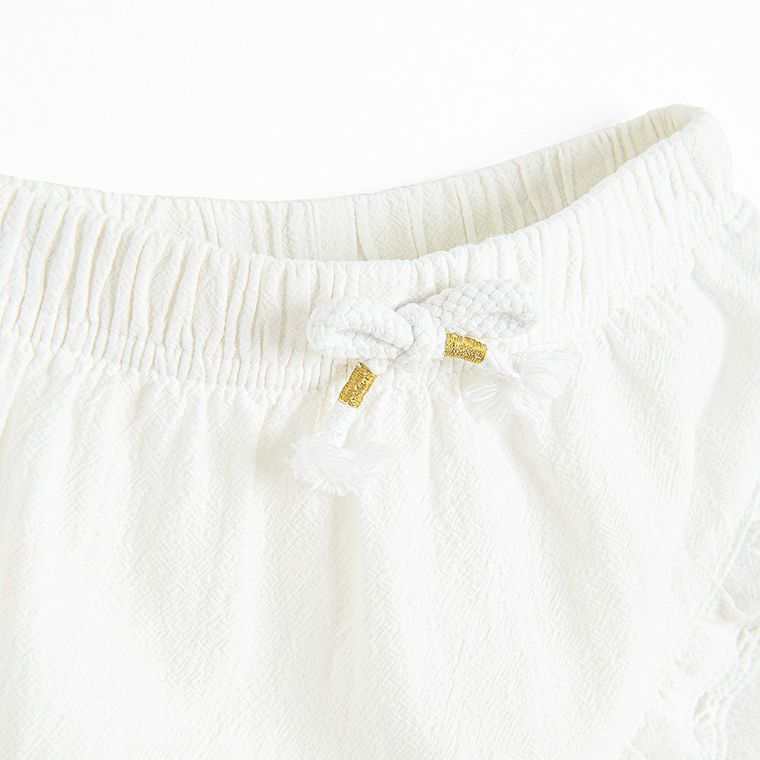 Cool Club, Spódnico-spodenki dziewczęce z lnem, białe