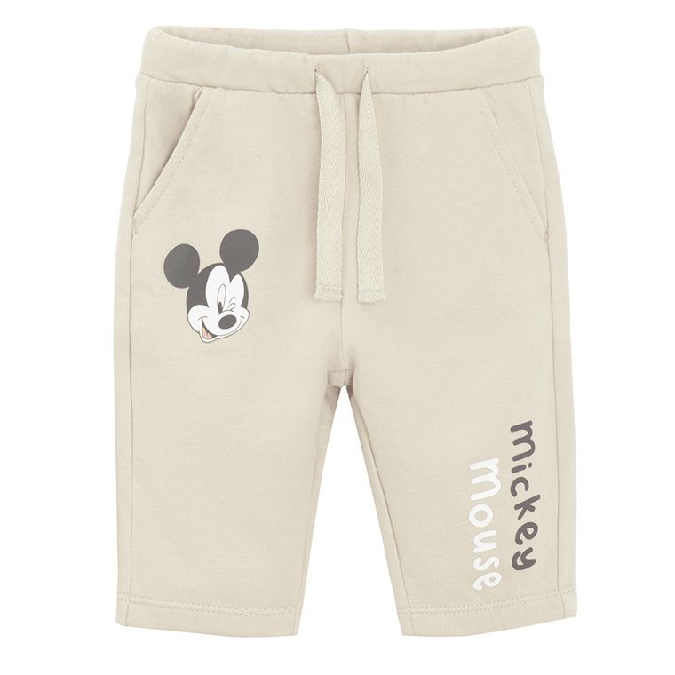 Cool Club, Spodnie dresowe chłopięce, beżowe, Klub przyjaciół Myszki Mickey