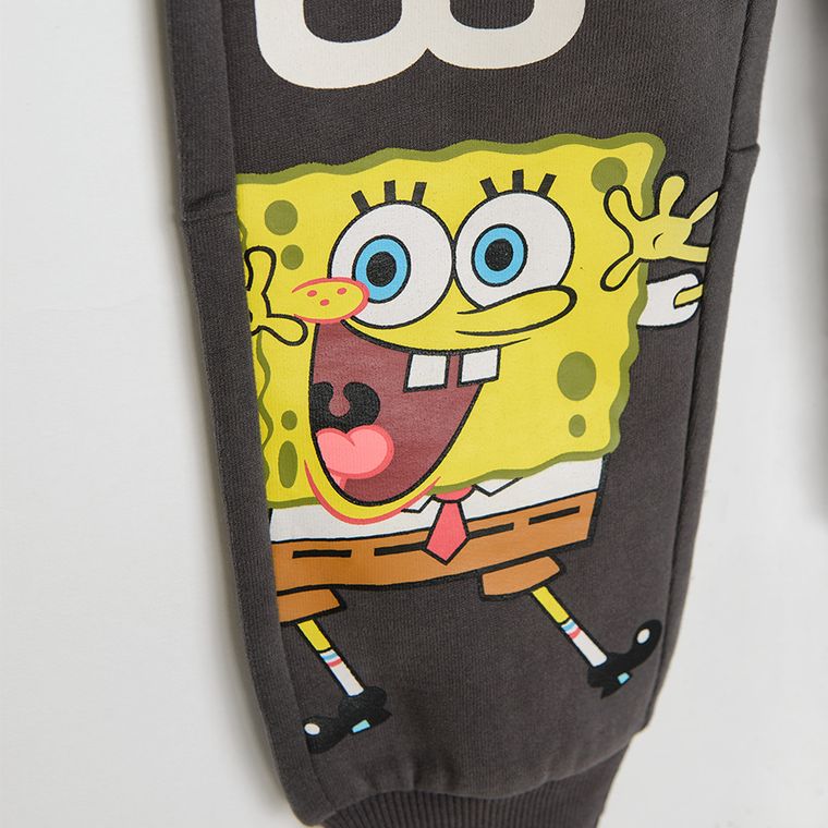 Cool Club, Spodnie dresowe chłopięce, ciemnoszare, SpongeBob