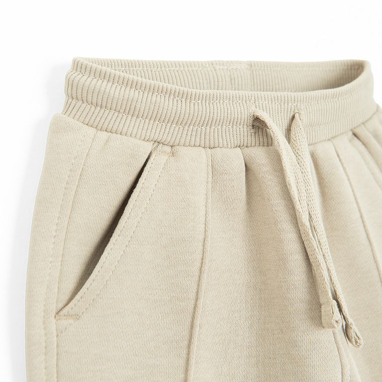 Cool Club, Spodnie dresowe chłopięce, ocieplane, beżowe