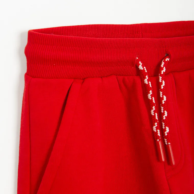 Cool Club, Spodnie dresowe chłopięce, ocieplane, czerwone