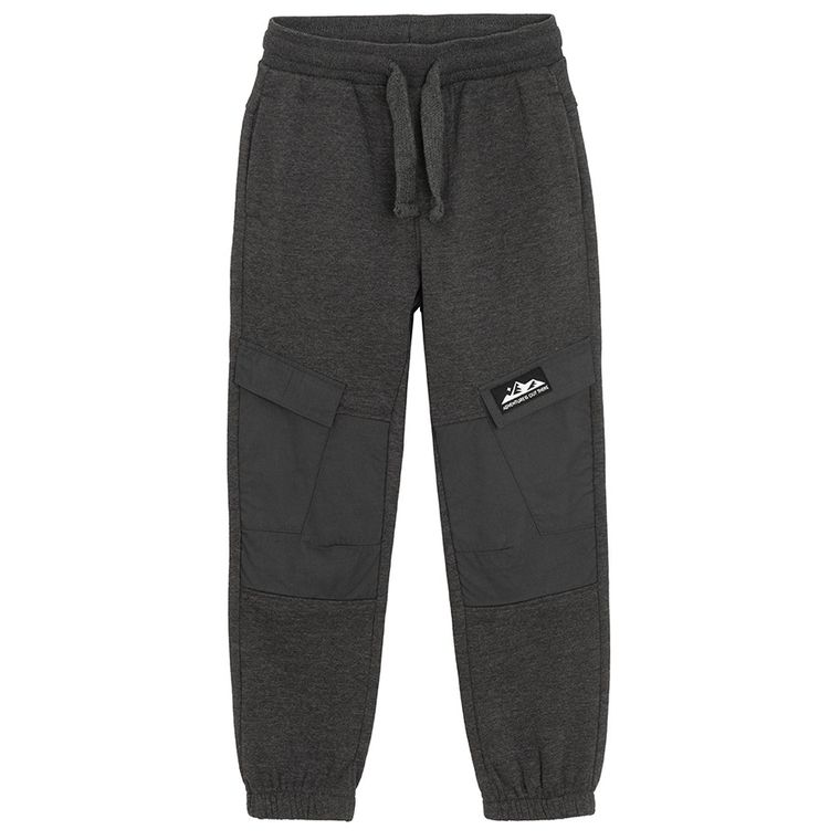 Cool Club, Spodnie dresowe chłopięce, ocieplane, grafitowe