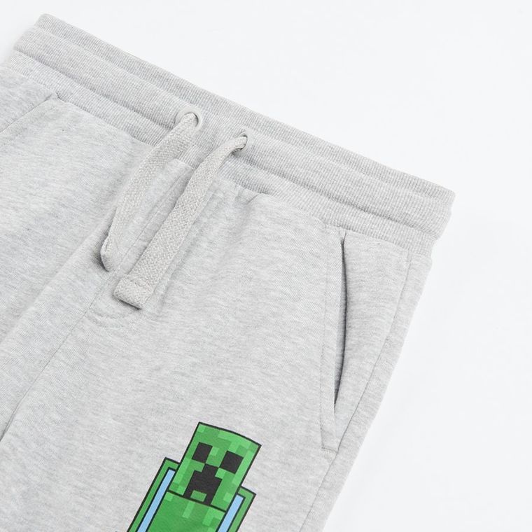 Cool Club, Spodnie dresowe chłopięce, szare, Minecraft
