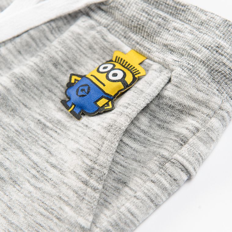 Cool Club, Spodnie dresowe chłopięce, szare, Minionki