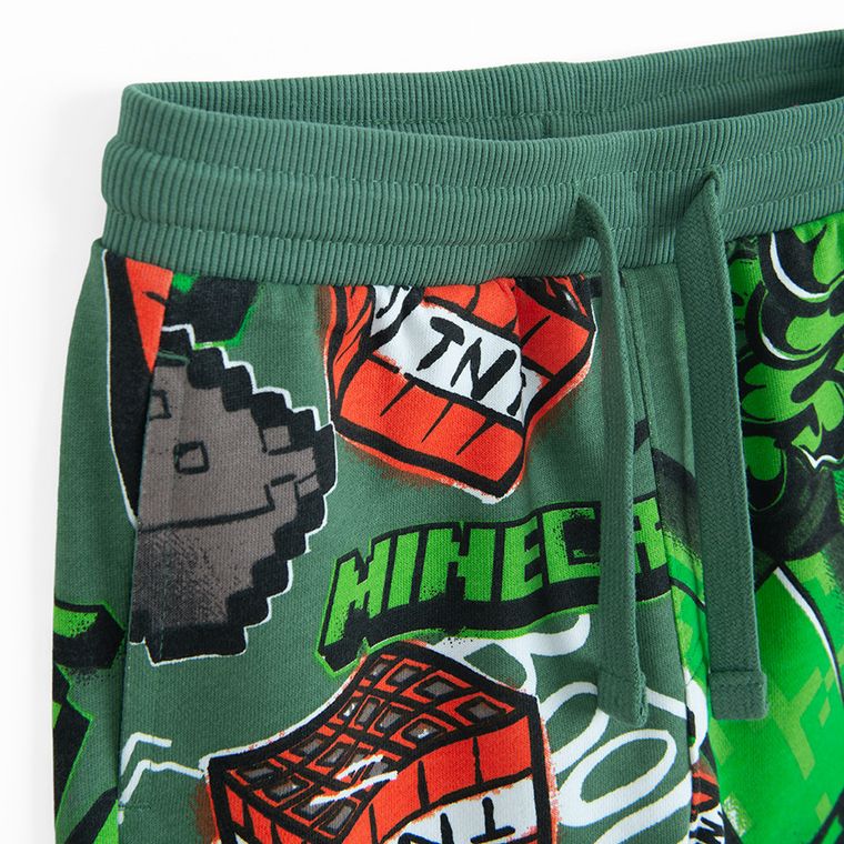 Cool Club, Spodnie dresowe chłopięce, zielone, Minecraft