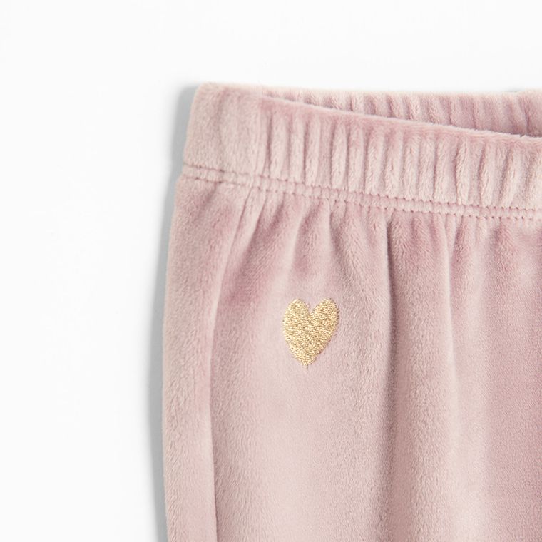 Cool Club, Spodnie dresowe dziewczęce, welurowe, ocieplane, różowe