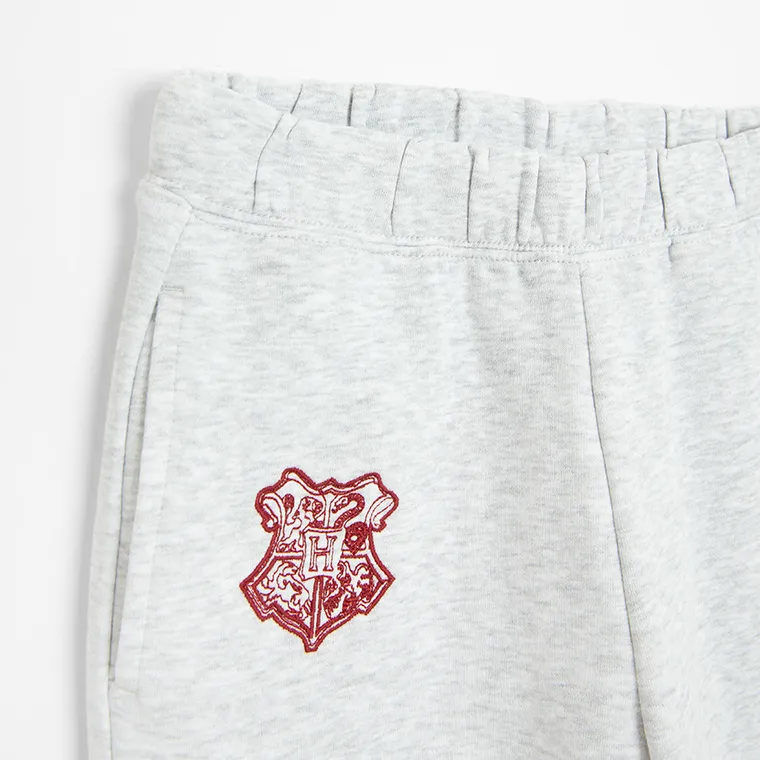 Cool Club, Spodnie dresowe dziewczęce, wide leg, szare, Harry Potter