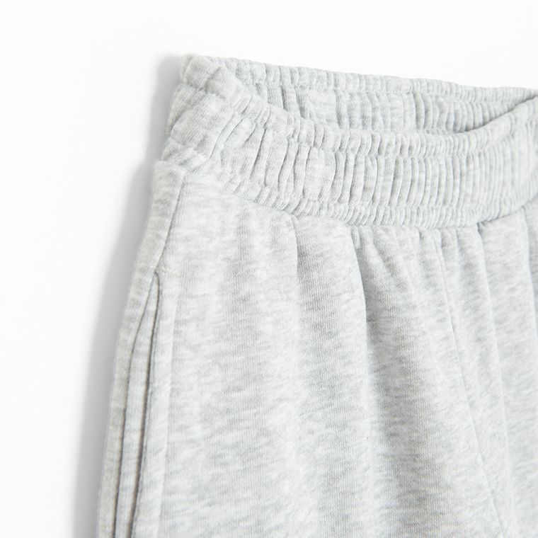 Cool Club, Spodnie dresowe dziewczęce, wide, ocieplane, szare melanż