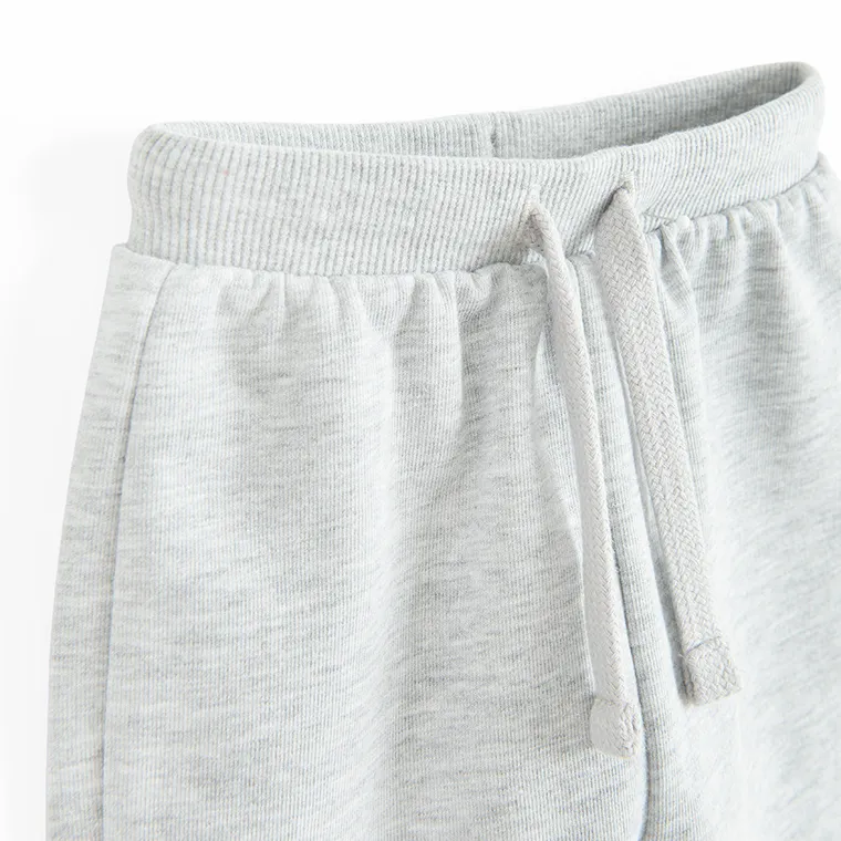 Cool Club, Spodnie dresowe niemowlęce, baggy, szare melanż
