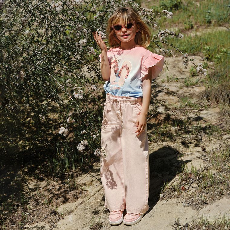 Cool Club, Spodnie jeansowe dziewczęce, paper bag, różowe