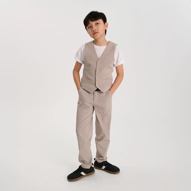 Cool Club, Spodnie materiałowe chłopięce, beżowe