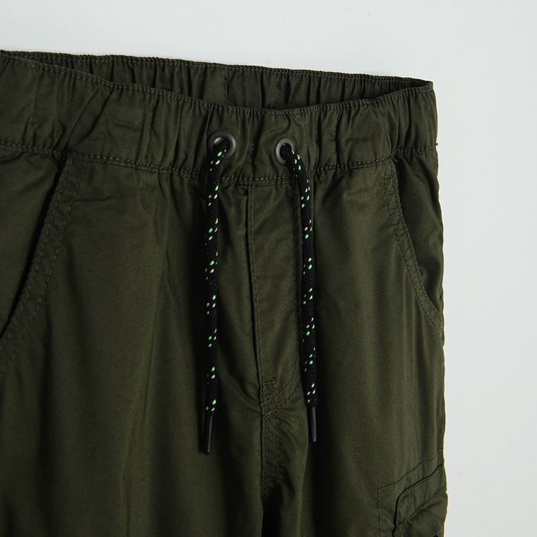 Cool Club, Spodnie materiałowe chłopięce, ocieplane, ciemnozielone