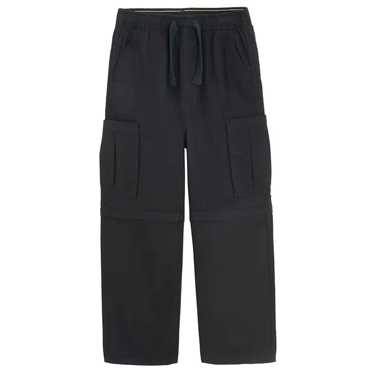 Cool Club, Spodnie materiałowe chłopięce, wide leg, odpinane nogawki, czarne