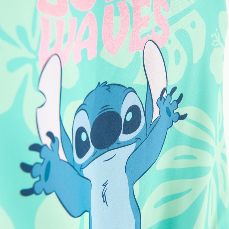 Cool Club, Strój kąpielowy dziewczęcy jednoczęściowy, UV 50, turkusowy, Lilo i Stitch