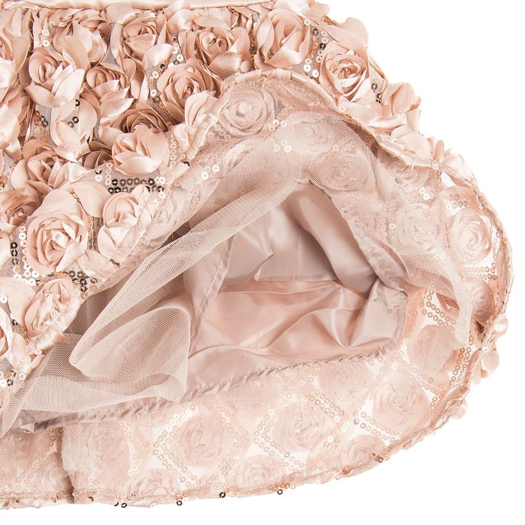 Cool Club, Sukienka dziewczęca bez rękawów, cekiny i róże, złota