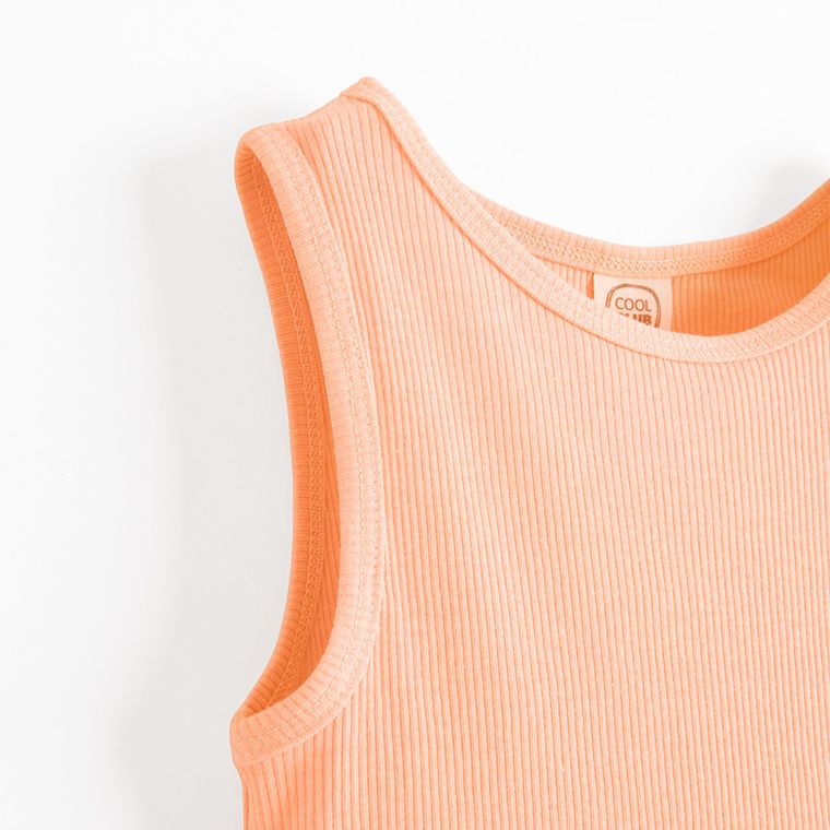 Cool Club, Sukienka dziewczęca bez rękawów, koralowa fluo