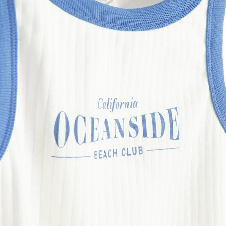 Cool Club, Sukienka dziewczęca bez rękawów, prążkowana, biała