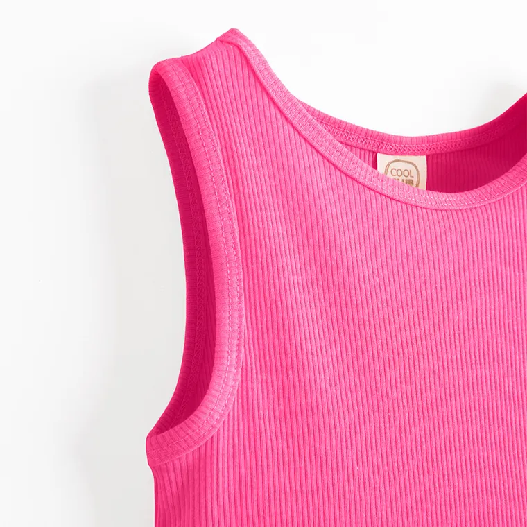 Cool Club, Sukienka dziewczęca bez rękawów, prążkowana, różowa